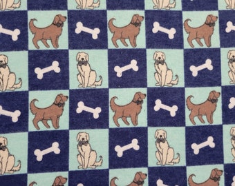 Dogs and Bone Patch Snuggle Flannel Fabric (1 yard)