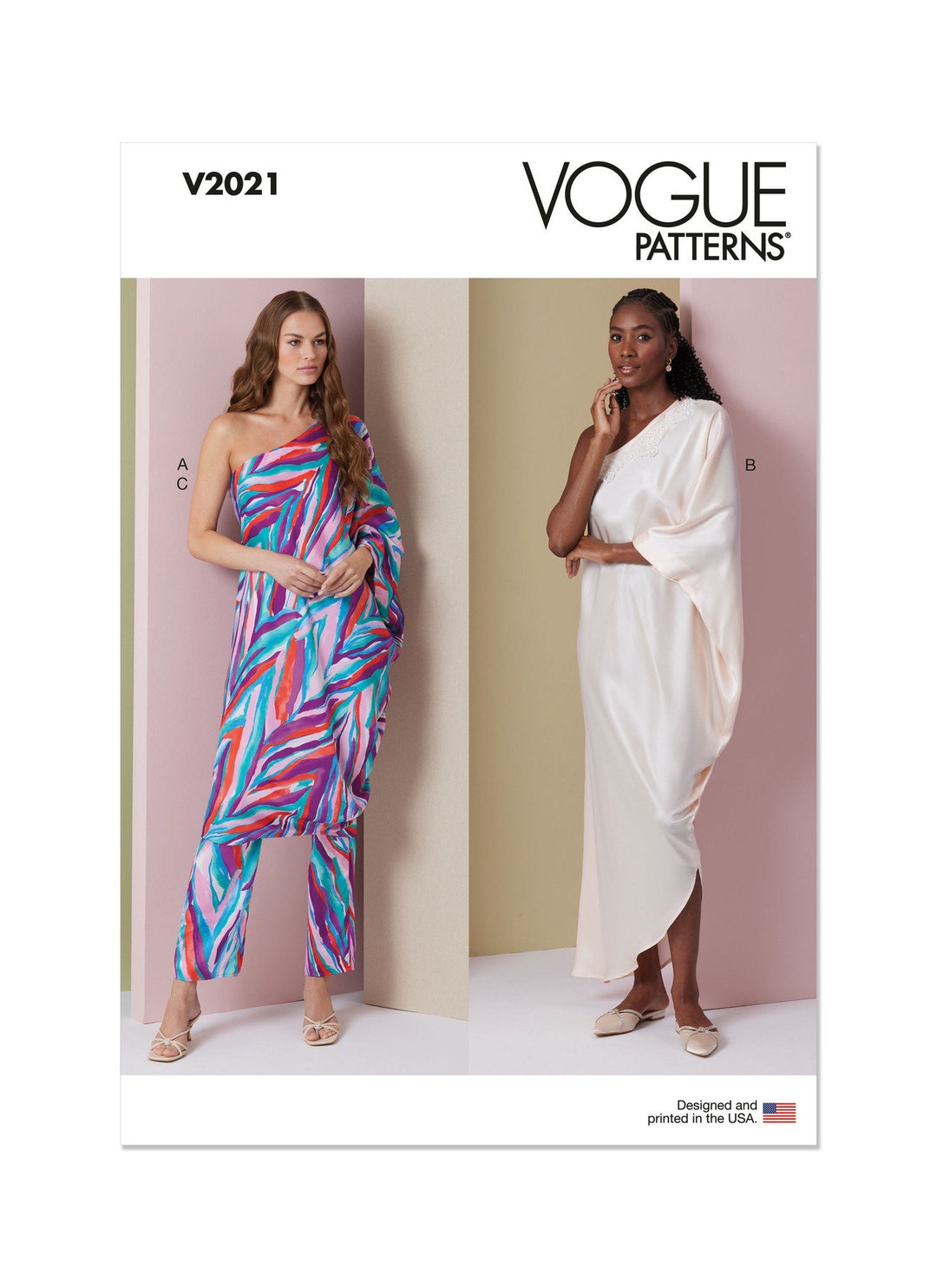 Vogue Sewing Pattern V2021 Misses' One Shoulder Dress and Pants - Etsy