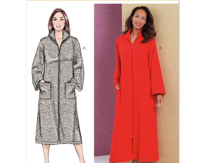 Sewing Pattern for Womens Robes, Butterick B6967, Womens Full Zip Robes
