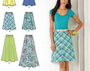 Simplicity 2184 Misses' Bias Skirt in Two Lengths and Gored Skirt in ...