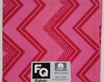 Fabric Quarters Cotton Fabric 18"- Pink Chevron