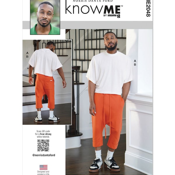 Know Me Sewing Pattern ME2048 Men's Knit Top and Joggers