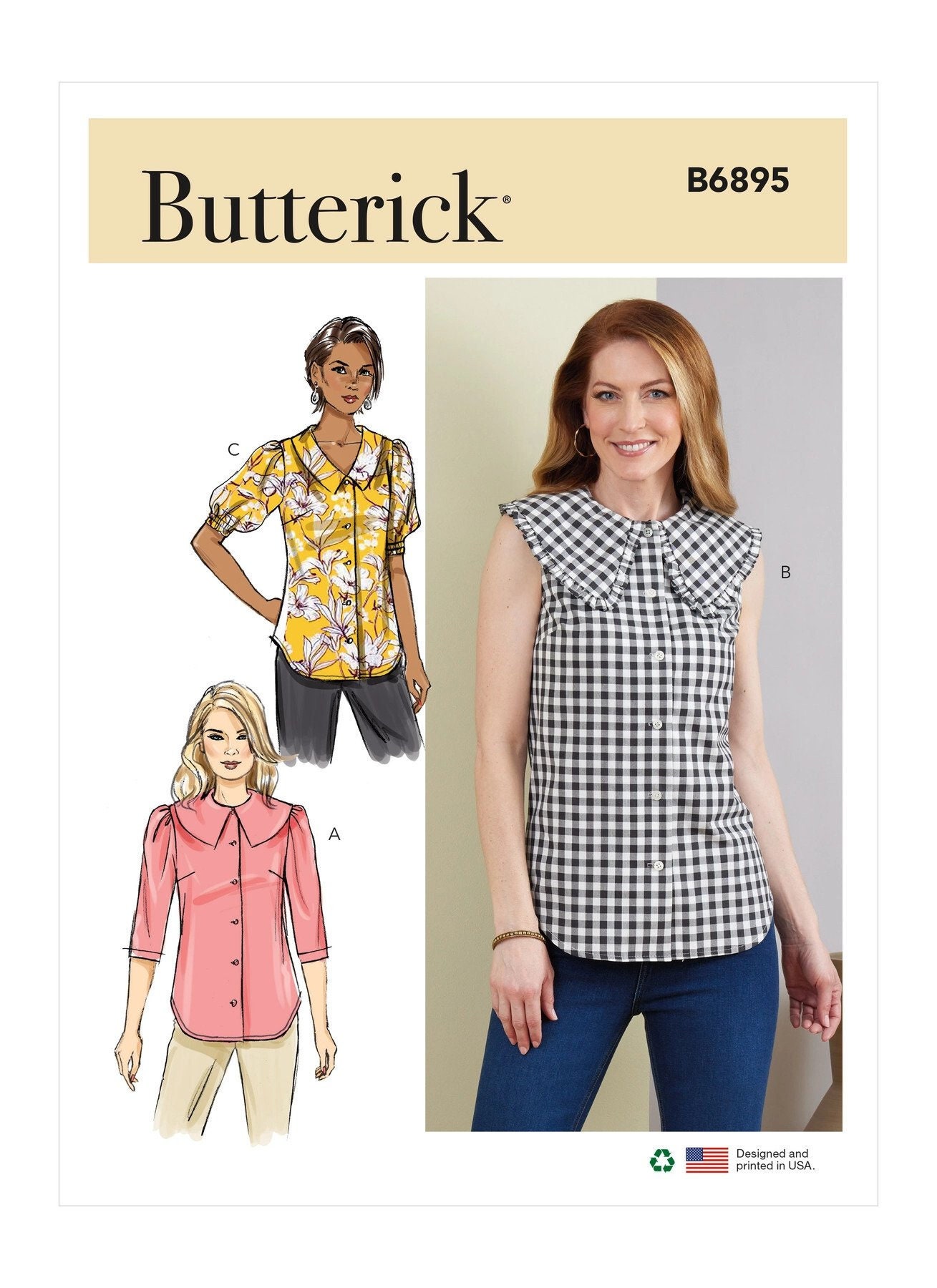 松5 Butterick Sewing Pattern B6895 Misses' Top - Etsy
