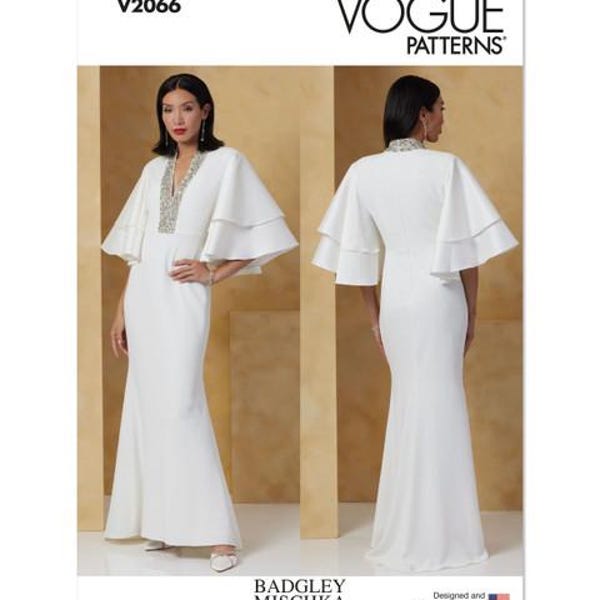 Vogue Sewing Pattern V2066 Misses' Dress by Badgley Mischka