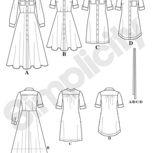 Simplicity Misses & Miss Petite Shirt With Variations 6 8 10 12 14