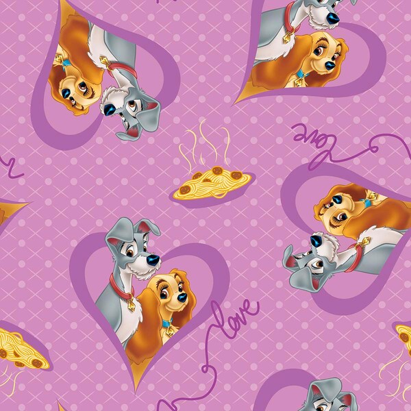 Lady and the Tramp Fleece Fabric by the Yard