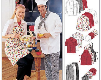 McCall's Sewing Pattern 2233 Misses' and Men's Jacket, Shirt, Apron, Pull-On Pants, Neckerchief and Hat