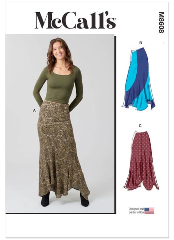 Mccall's Sewing Pattern M8608 Misses' Asymmetric Skirt - Etsy