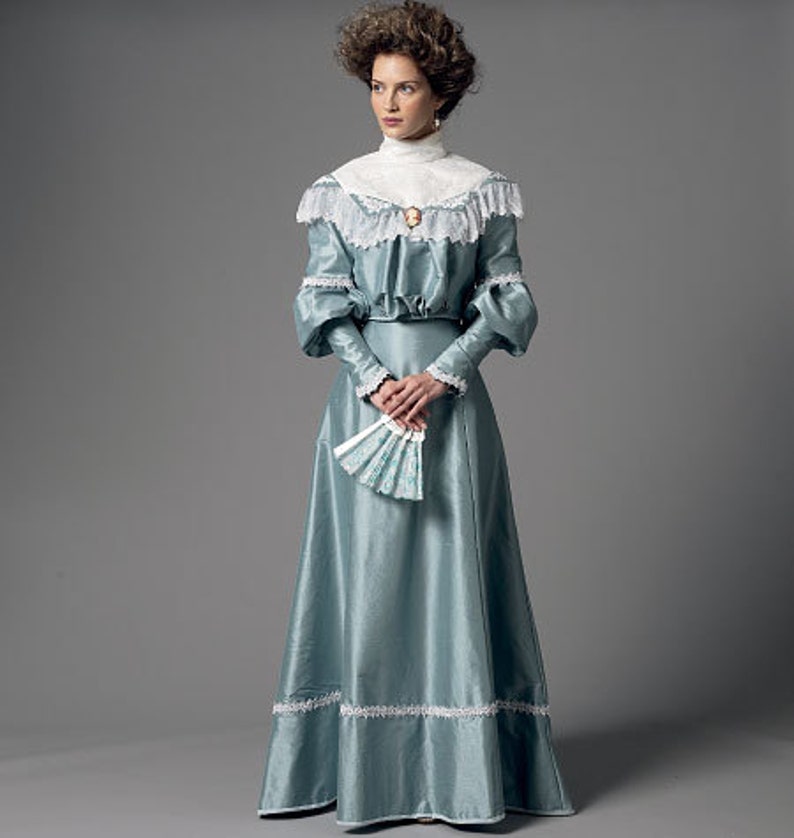 Edwardian Sewing Patterns- Dresses, Skirts, Blouses, Costumes     Butterick Sewing Pattern B5970 Making History Misses Top and Skirt  AT vintagedancer.com