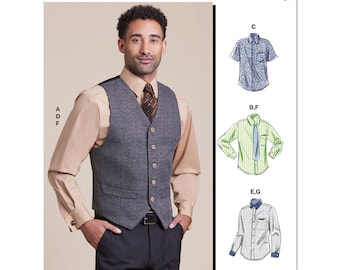 McCall's Sewing Pattern M8415 Men's Lined Vest, Shirts, Tie and Bow Tie