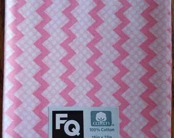 Fabric Quarters Cotton Fabric 18"- Pink Chevron