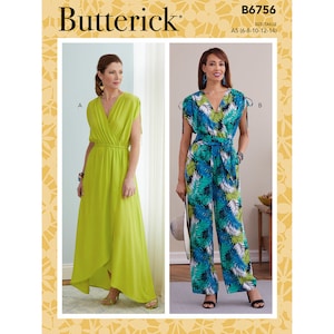 Butterick Sewing Pattern B6756 Misses&#39; Dress, Jumpsuit & Sash