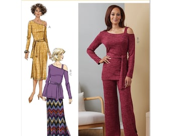 Butterick Sewing Pattern B6913 Misses' Knit Dress, Top, Skirt and Pants