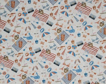 Americana Beach Cotton Fabric (1yd 26 inches)