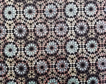 Natural Kaleidoscope Cotton Fabric Sold by the Yard