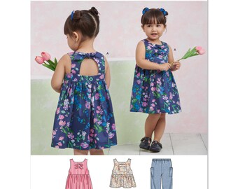 Simplicity Sewing Pattern S9932 Toddlers' Dress, Top and Pants - SIZE: 1/2-4