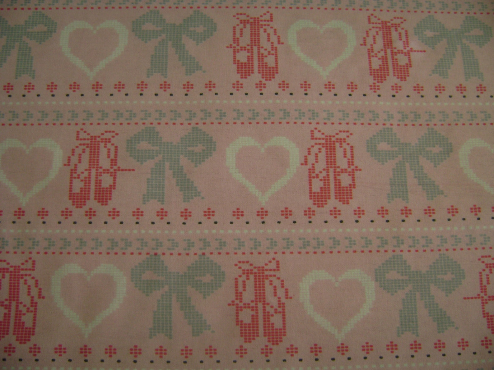 ballet shoes cross stitch flannel fabric (1 yard 4 inches)