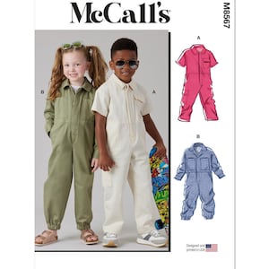 McCall's Sewing Pattern M8567 Children's Jumpsuit with Sleeve Variations