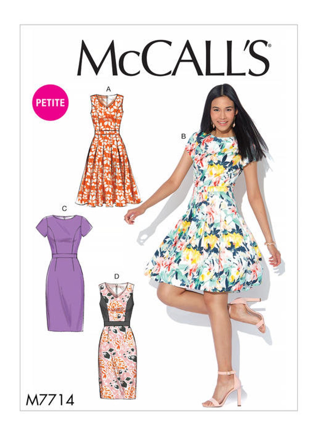 OUT of PRINT Mccall's Sewing Pattern M7714 Misses' / Miss Petite