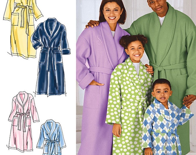 Simplicity Pattern 1562 Child's, Teens' and Adults' Robe and Belt Etsy