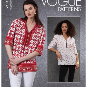 OUT of PRINT Vogue Sewing Pattern V1812 Misses&#39; Tunics