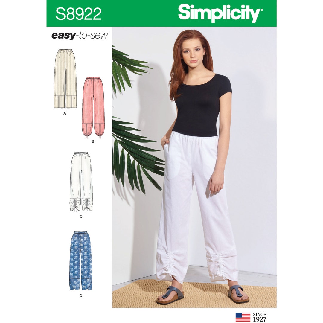 Simplicity Sewing Pattern S8922 Misses' Pull-on Pants - Etsy
