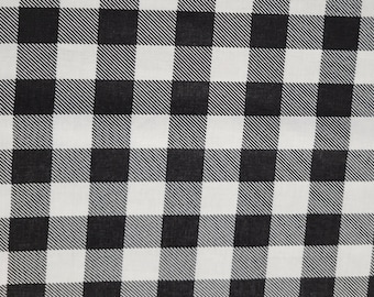 Black White Buffalo Check Cotton Fabric Sold by the Yard