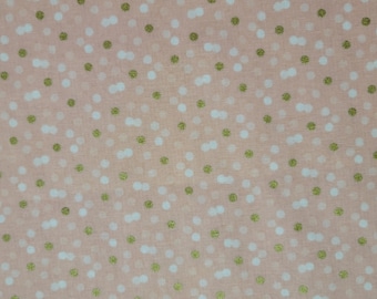 Polka Dots Peach Cotton Fabric (25 inches)