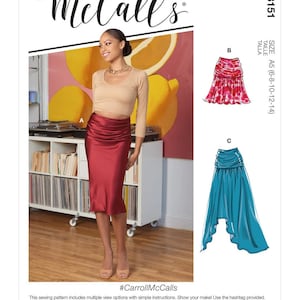 McCall's Sewing Pattern M8151 #CarrollMcCalls - Misses' Skirts