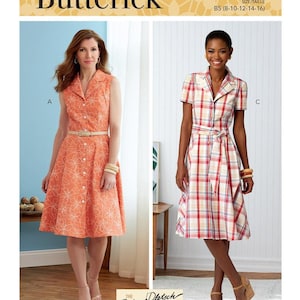 Butterick Sewing Pattern B6843 Misses&#39; Shirtdresses & Sash