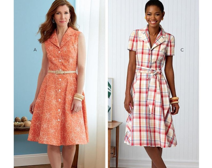 Misses Shirtdresses & Sash Butterick Sewing Pattern B6843 Uncut, FF - Etsy
