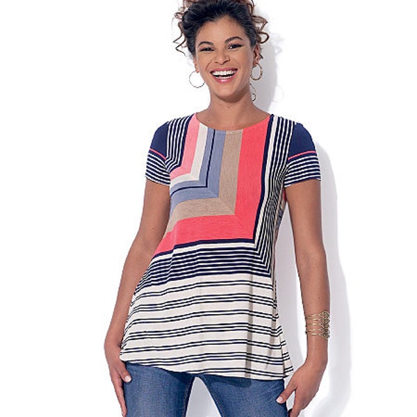 OUT of PRINT McCall's Sewing Pattern M7323 Misses' Asymmetrical Seam-Detail Tops