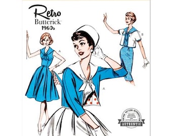 Butterick Sewing Pattern B7052 1960s Misses' Dress and Jacket