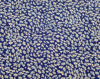 Small Floral on Navy Cotton Fabric (1 yard)
