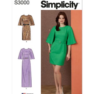 Simplicity Sewing Pattern S3000 Misses&#39; and Women&#39;s Dress In Three Lengths