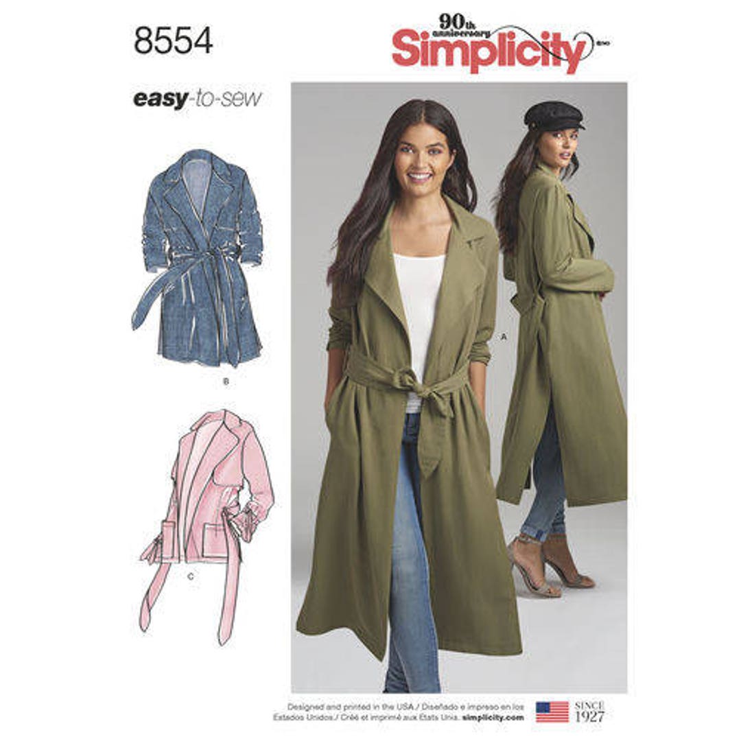 Simplicity Sewing Pattern 8554 Misses' and Miss Petite Coats and ...