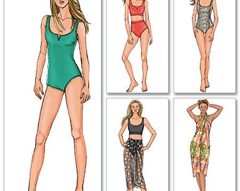 Butterick Pattern B4526 Misses' Swimsuit and Wrap