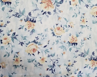 Yellow Floral Cotton Fabric Sold by the yard
