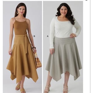 McCall's Sewing Pattern M8659 Misses' and Women's Handkerchief Hem Skirt and Tie Belt