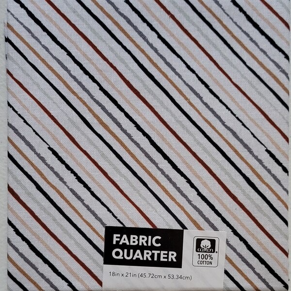 Fabric Quarters Cotton Fabric 18"- Multi-colored Stripe