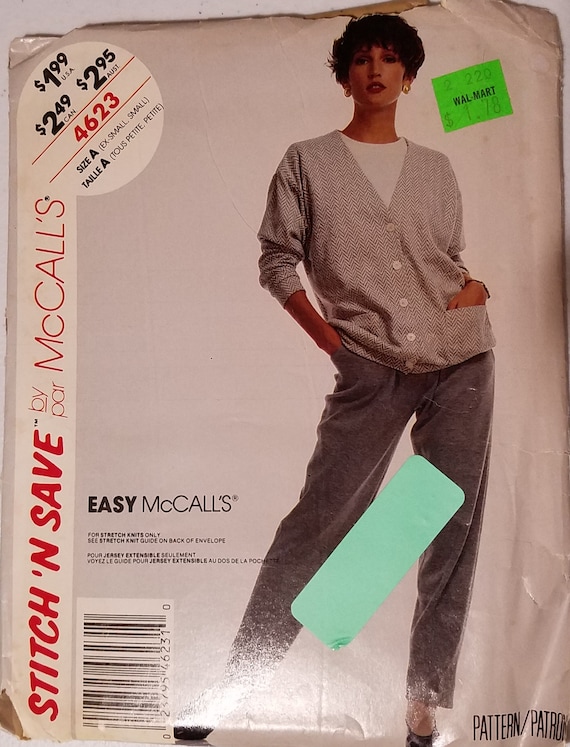 Buy VINTAGE Mccalls Sewing Pattern 4623 Misses' Cardigan and Pants