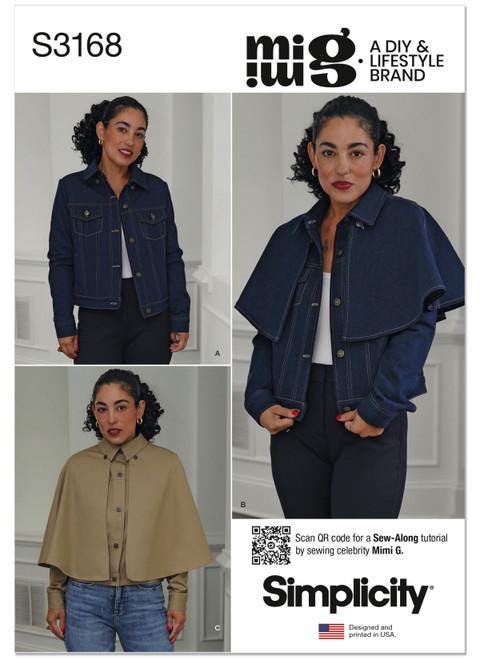Simplicity Sewing Pattern S3168 Misses' Jacket With Detachable
