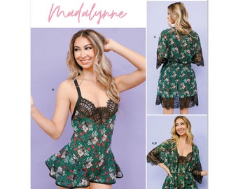 Simplicity Sewing Pattern S9802 Misses' and Women's Robe with Belt and Teddy Lingerie by Madalynne Intimates