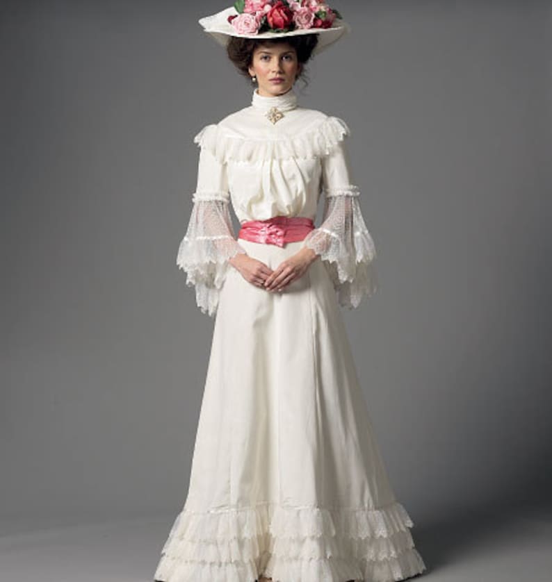 Edwardian Sewing Patterns- Dresses, Skirts, Blouses, Costumes     Butterick Sewing Pattern B5970 Making History Misses Top and Skirt  AT vintagedancer.com