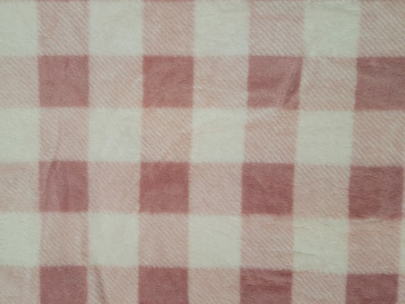 Good Nature Pink Plaid Sew Lush Fleece Fabric 1 Yard Etsy