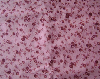 Dark Pink Floral on Pink Cotton Fabric Sold by the yard