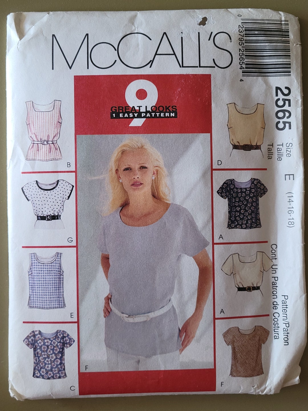 OUT of PRINT Mccall's Pattern M2565 Misses Tops - Etsy