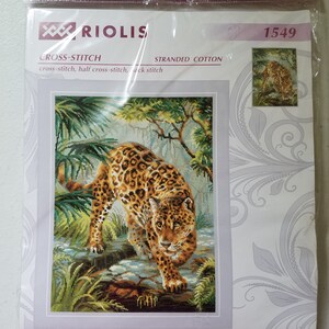 Riolis Kreuzstich-Set 'Leopard' – Zählmuster, 60x60 Cm, Inkl. Garn & Nadel