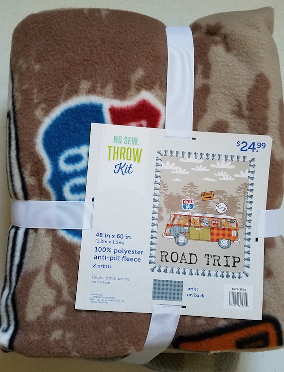 Road Trip - 48'' No Sew Fleece Throw Kit