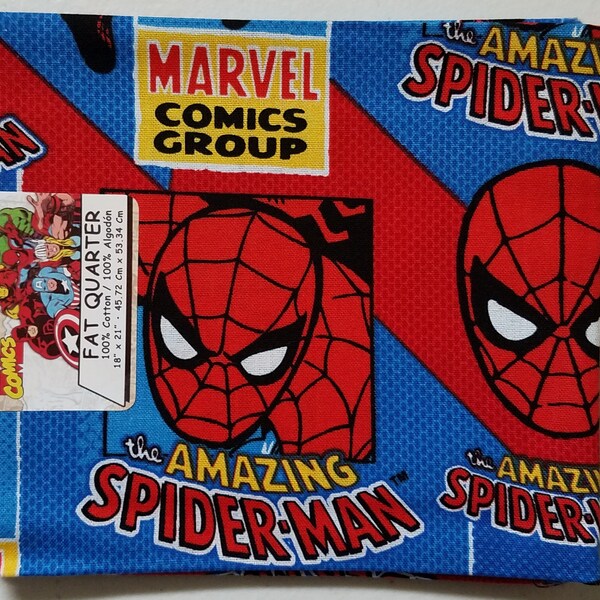 Fabric Quarters Cotton Fabric 18"- Spiderman